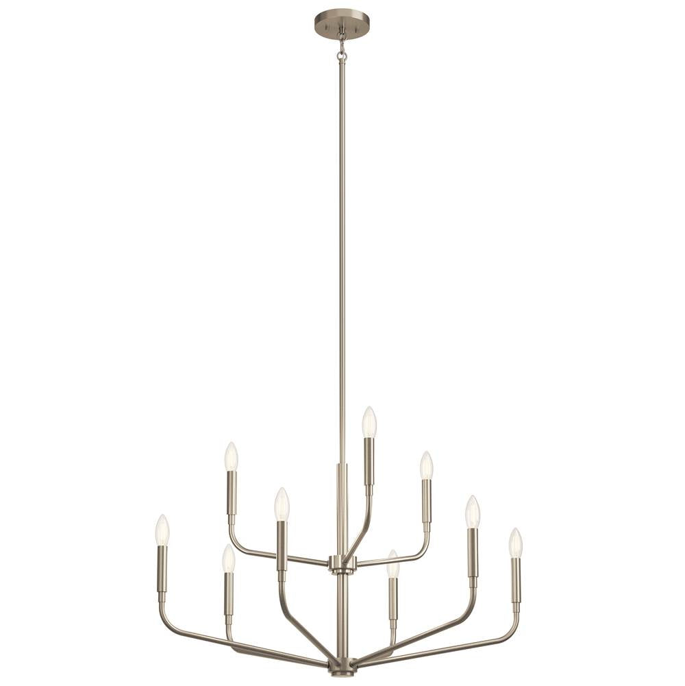 Kichler Lighting 52720NI Brushed Nickel Madden 32 Inch 9 Light 2-tier Chandelier In Brushed Nickel Image 1