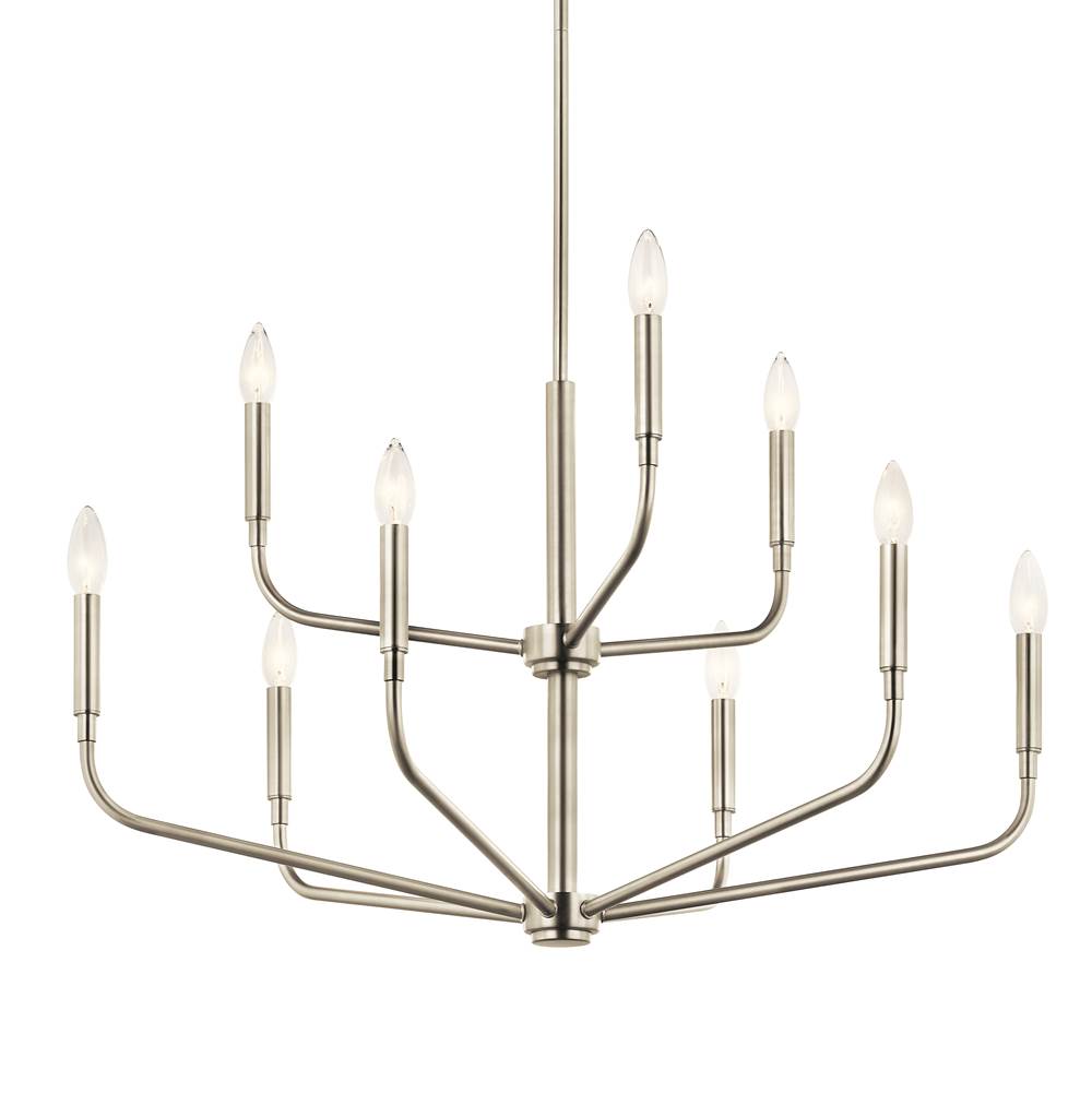 Kichler Lighting 52720NI Brushed Nickel Madden 32 Inch 9 Light 2-tier Chandelier In Brushed Nickel Image 4
