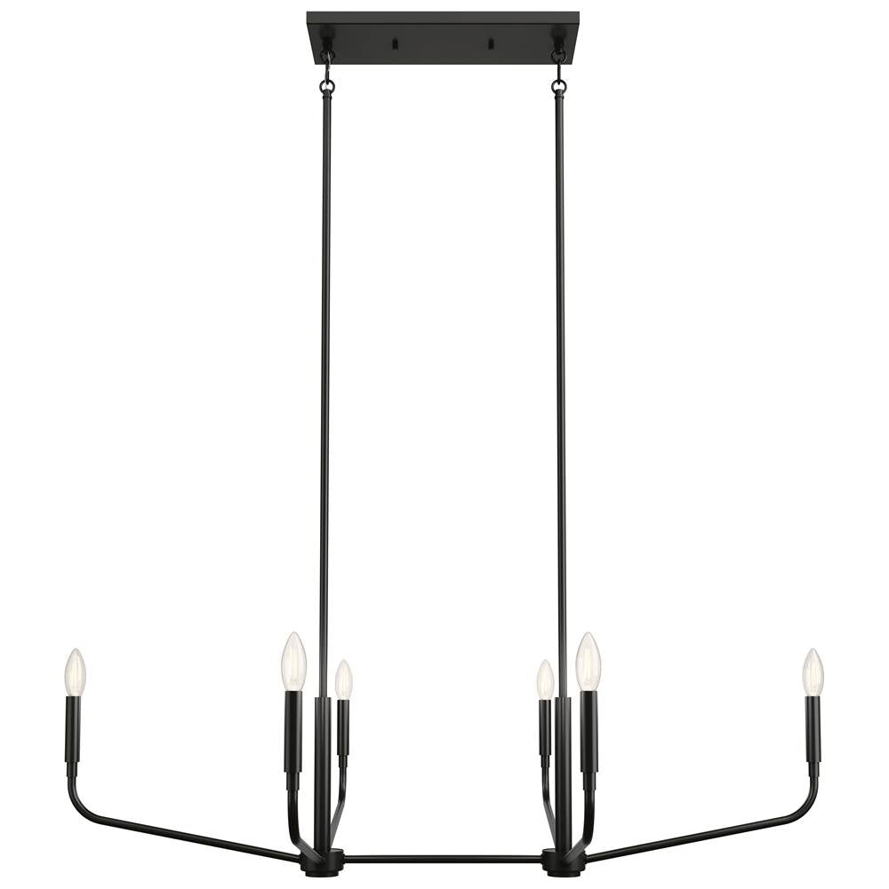 Kichler Lighting Madden 45 Inch 6 Light Linear Chandelier In Black