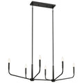 Kichler Lighting 52721BK Black Madden 45 Inch 6 Light Linear Chandelier In Black Image 1