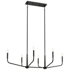 Kichler Lighting 52721BK Black Madden 45 Inch 6 Light Linear Chandelier In Black Image 1