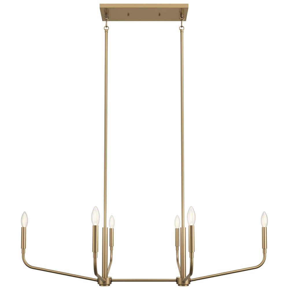 Kichler Lighting Madden 45 Inch 6 Light Linear Chandelier In Champagne Bronze