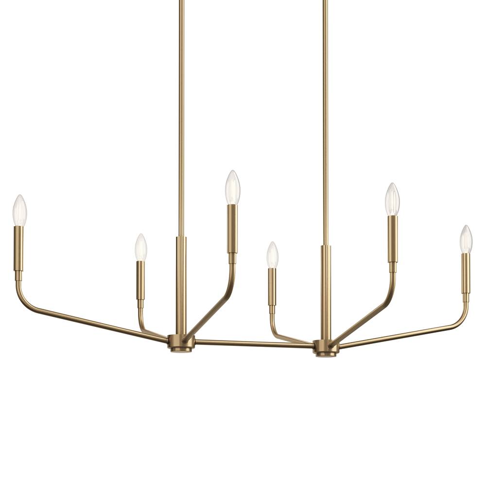 Kichler Lighting 52721CPZ Champagne Bronze Madden 45 Inch 6 Light Linear Chandelier In Champagne Bronze Image 6