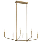 Kichler Lighting 52721CPZ Champagne Bronze Madden 45 Inch 6 Light Linear Chandelier In Champagne Bronze Image 1