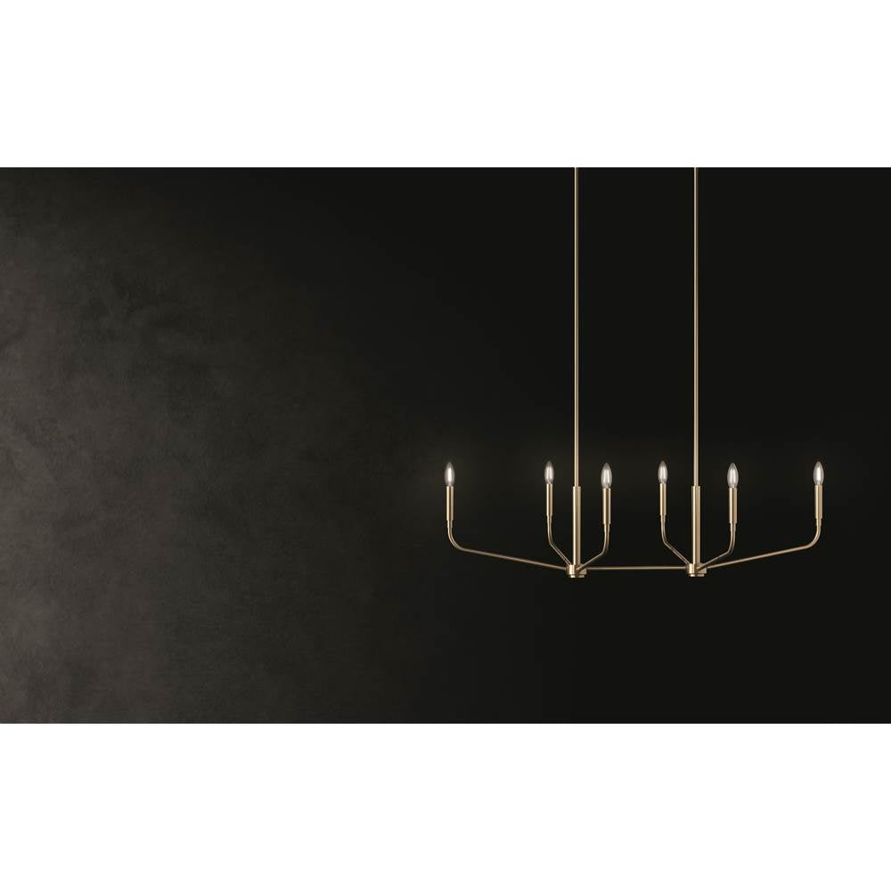Kichler Lighting 52721CPZ Champagne Bronze Madden 45 Inch 6 Light Linear Chandelier In Champagne Bronze Image 4