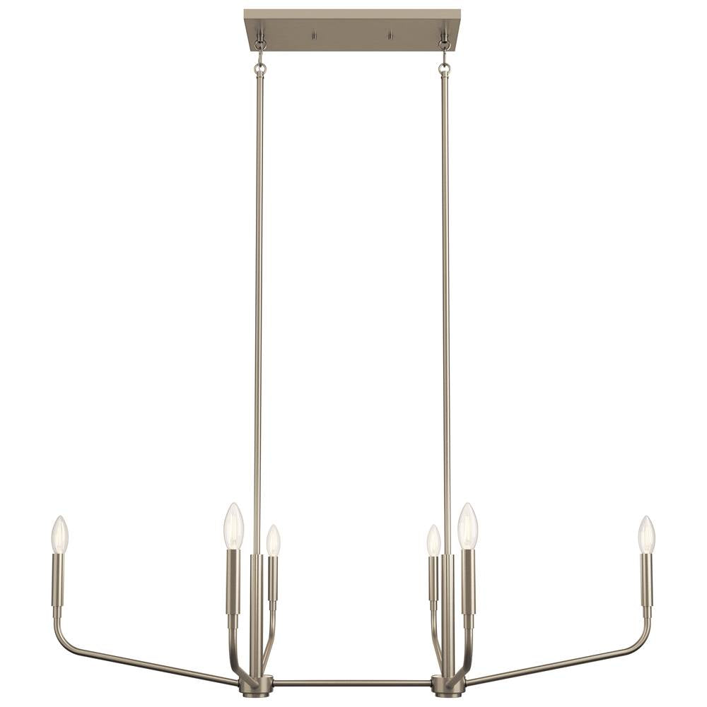 Kichler Lighting Madden 45 Inch 6 Light Linear Chandelier In Brushed Nickel