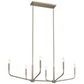 Kichler Lighting 52721NI Brushed Nickel Madden 45 Inch 6 Light Linear Chandelier In Brushed Nickel Image 1