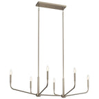 Kichler Lighting 52721NI Brushed Nickel Madden 45 Inch 6 Light Linear Chandelier In Brushed Nickel Image 1