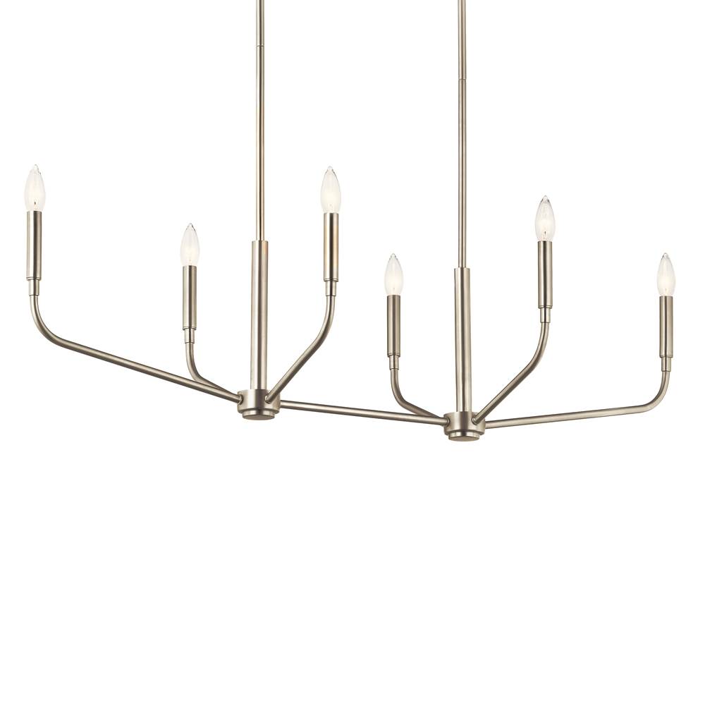 Kichler Lighting 52721NI Brushed Nickel Madden 45 Inch 6 Light Linear Chandelier In Brushed Nickel Image 5