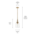 Kichler Lighting 52725CPZ Champagne Bronze Madden 15 Inch 1 Light Mini Pendant With Clear Glass In Champagne Bronze Image 3