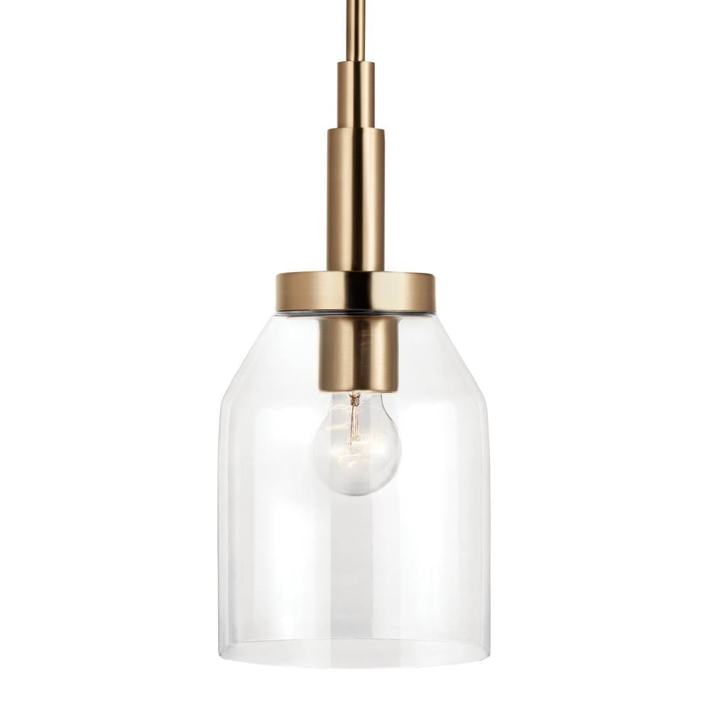 Kichler Lighting Madden 15 Inch 1 Light Mini Pendant With Clear Glass In Champagne Bronze