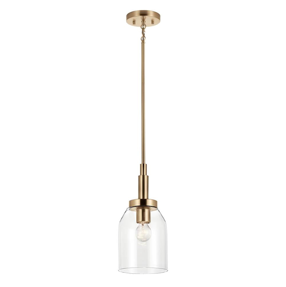 Kichler Lighting 52725CPZ Champagne Bronze Madden 15 Inch 1 Light Mini Pendant With Clear Glass In Champagne Bronze Image 1
