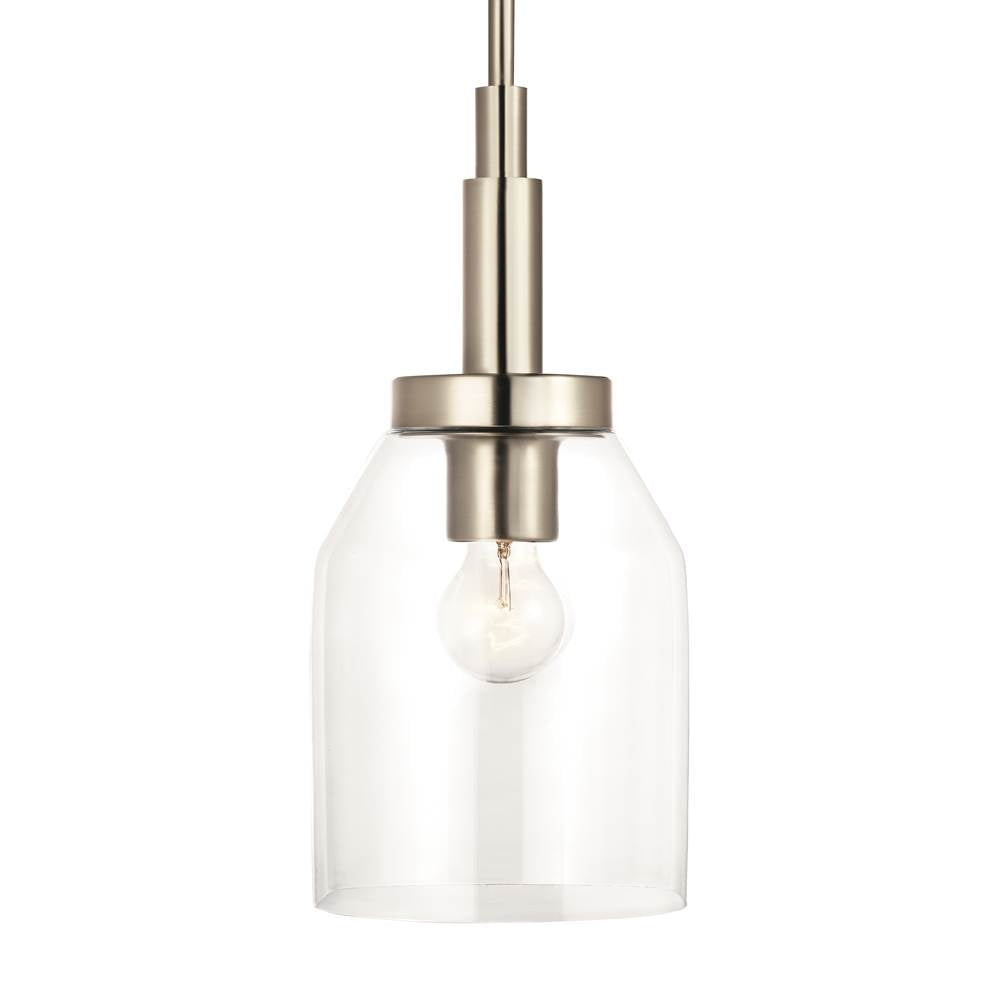 Kichler Lighting 52725NI Brushed Nickel Madden 15 Inch 1 Light Mini Pendant With Clear Glass In Brushed Nickel Image 3