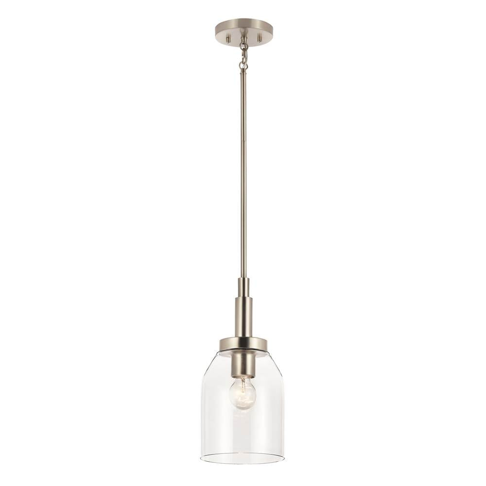 Kichler Lighting 52725NI Brushed Nickel Madden 15 Inch 1 Light Mini Pendant With Clear Glass In Brushed Nickel Image 1
