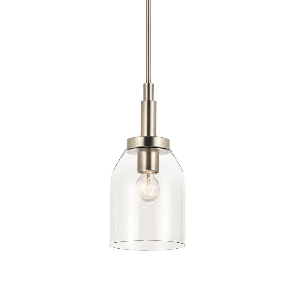 Kichler Lighting Madden 15 Inch 1 Light Mini Pendant With Clear Glass In Brushed Nickel