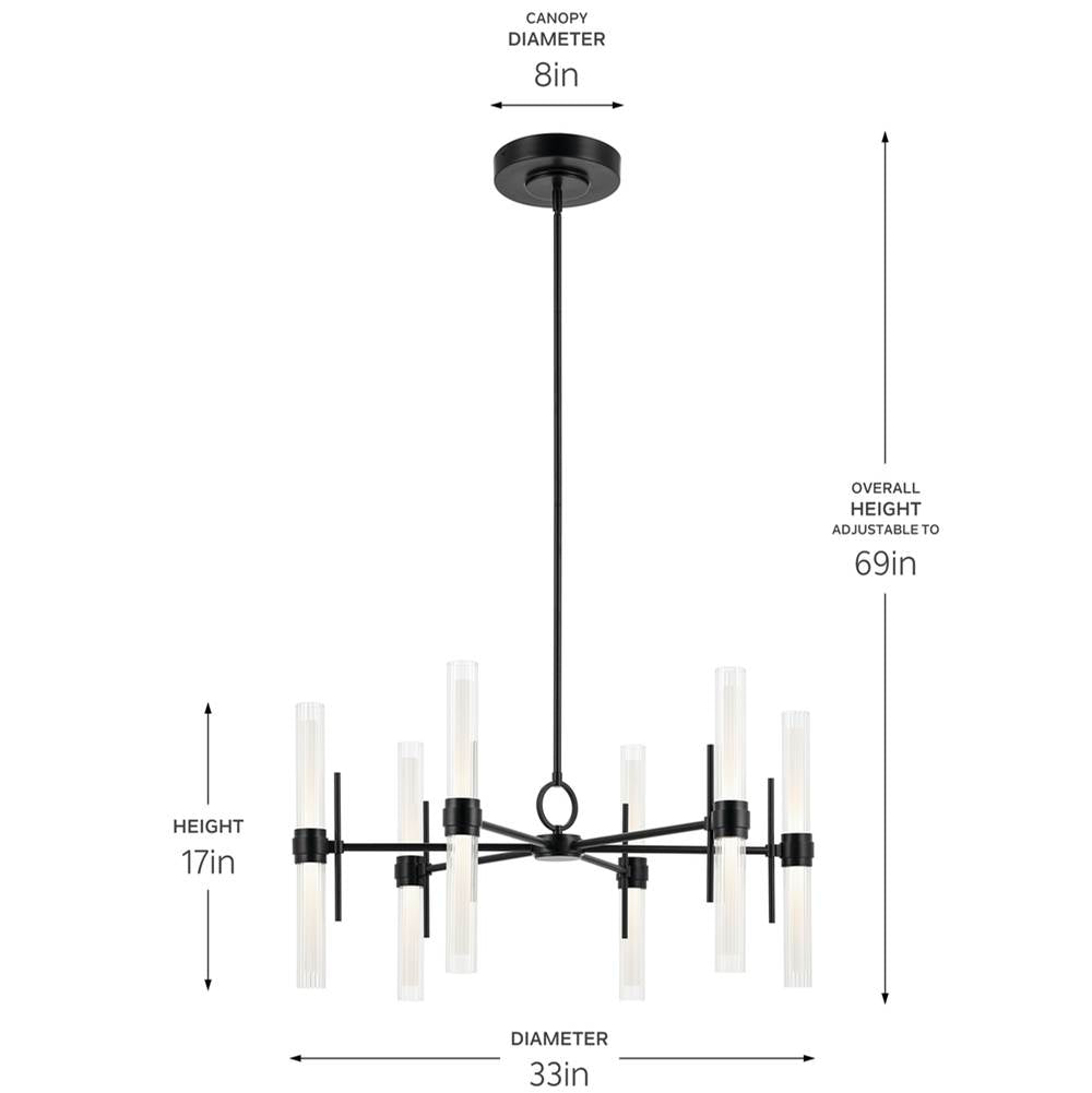 Kichler Lighting 52752BKLED Black Chandelier Medium 12lt Image 2