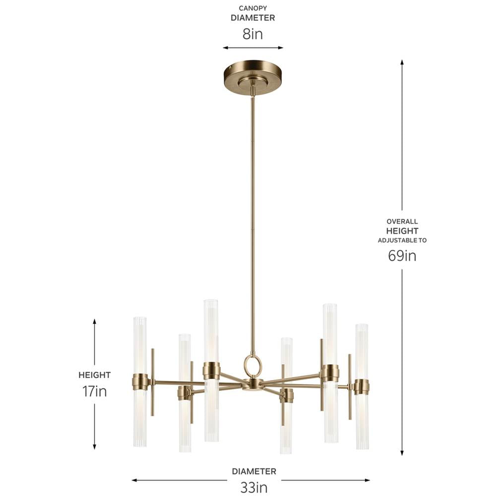 Kichler Lighting 52752CPZLED Champagne Bronze Chandelier Medium 12lt Image 2