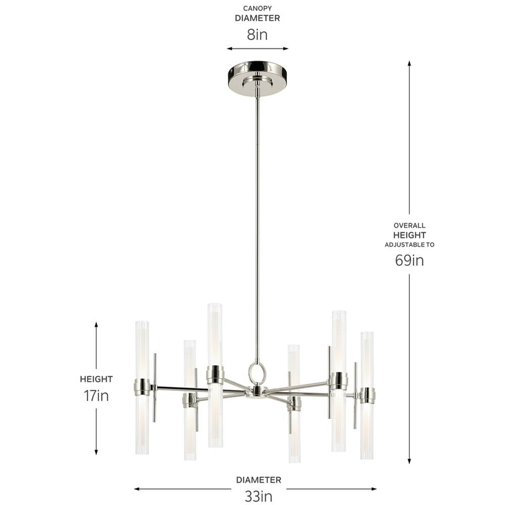 Kichler Lighting 52752PNLED Polished Nickel Chandelier Medium 12lt Image 2