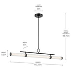 Kichler Lighting 52754BKLED Black Linear Chandelier Extra Large Image 2