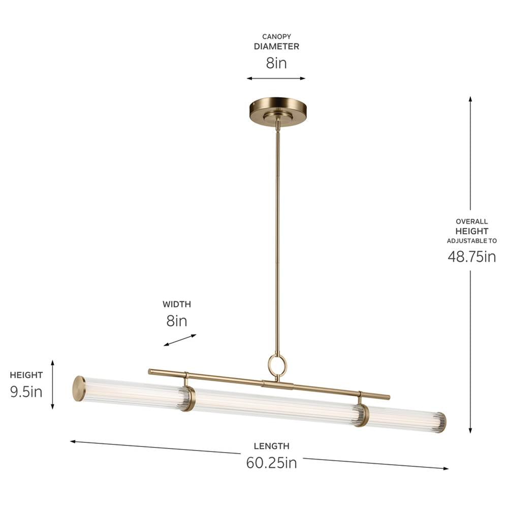 Kichler Lighting 52754CPZLED Champagne Bronze Linear Chandelier Extra Large Image 2