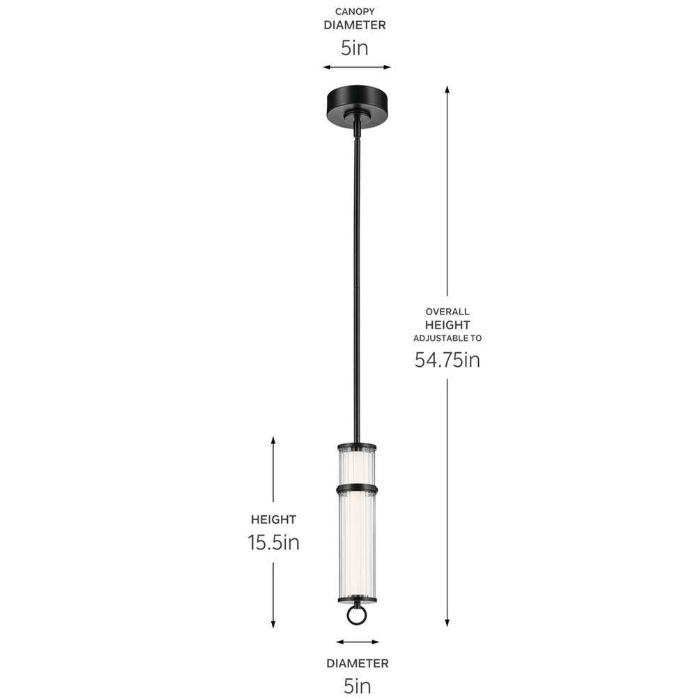 Kichler Lighting 52755BKLED Black Mini Pendant 1lt Image 2