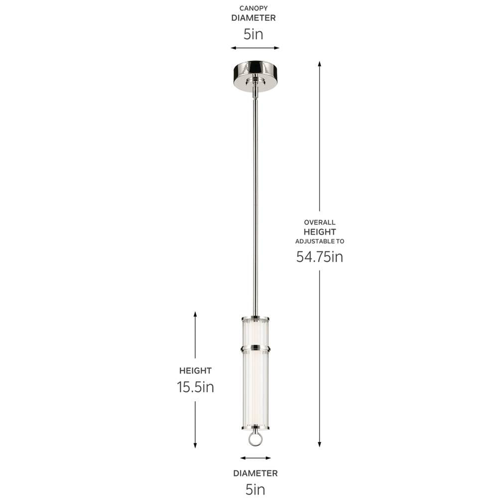 Kichler Lighting 52755PNLED Polished Nickel Mini Pendant 1lt Image 2