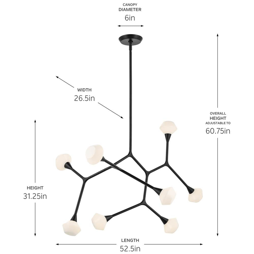 Kichler Lighting 52763BK Black Chandelier Extra Large 8lt Image 2
