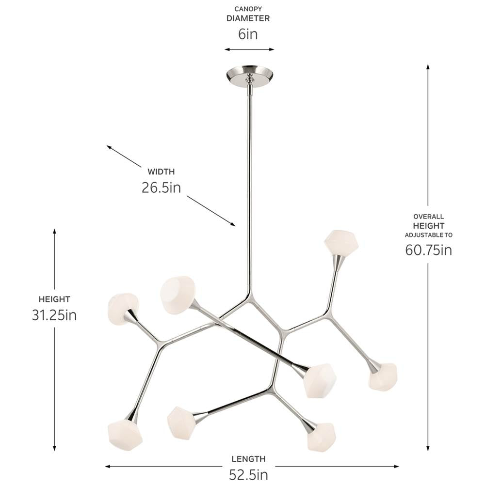 Kichler Lighting 52763PN Polished Nickel Chandelier Extra Large 8lt Image 2