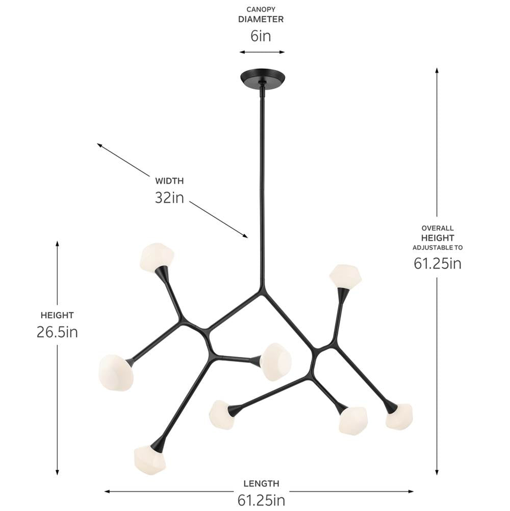 Kichler Lighting 52764BK Black Chandelier Extra Large 8lt Image 2