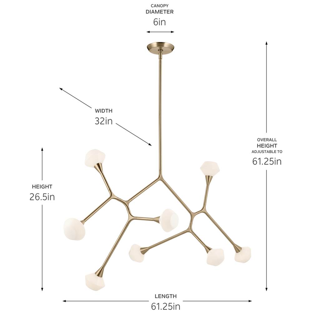 Kichler Lighting 52764CPZ Champagne Bronze Chandelier Extra Large 8lt Image 2