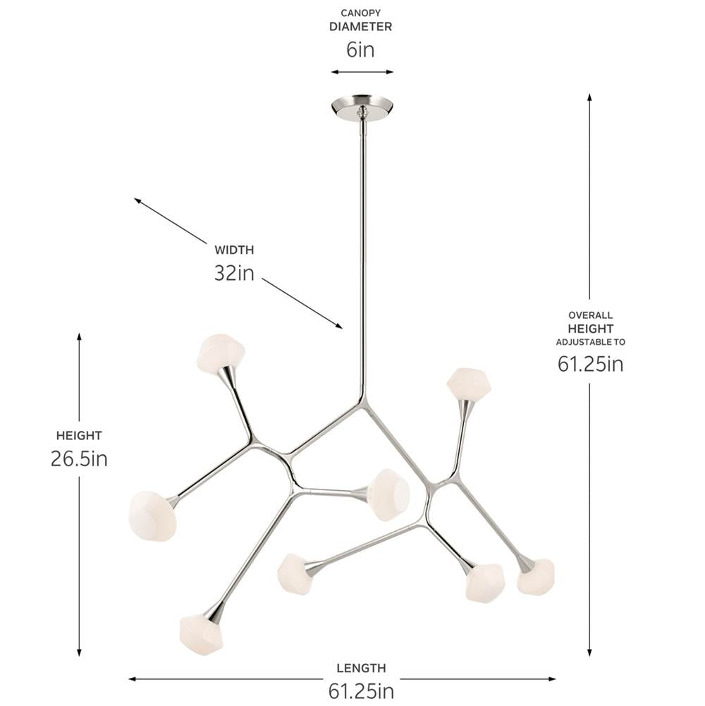 Kichler Lighting 52764PN Polished Nickel Chandelier Extra Large 8lt Image 2