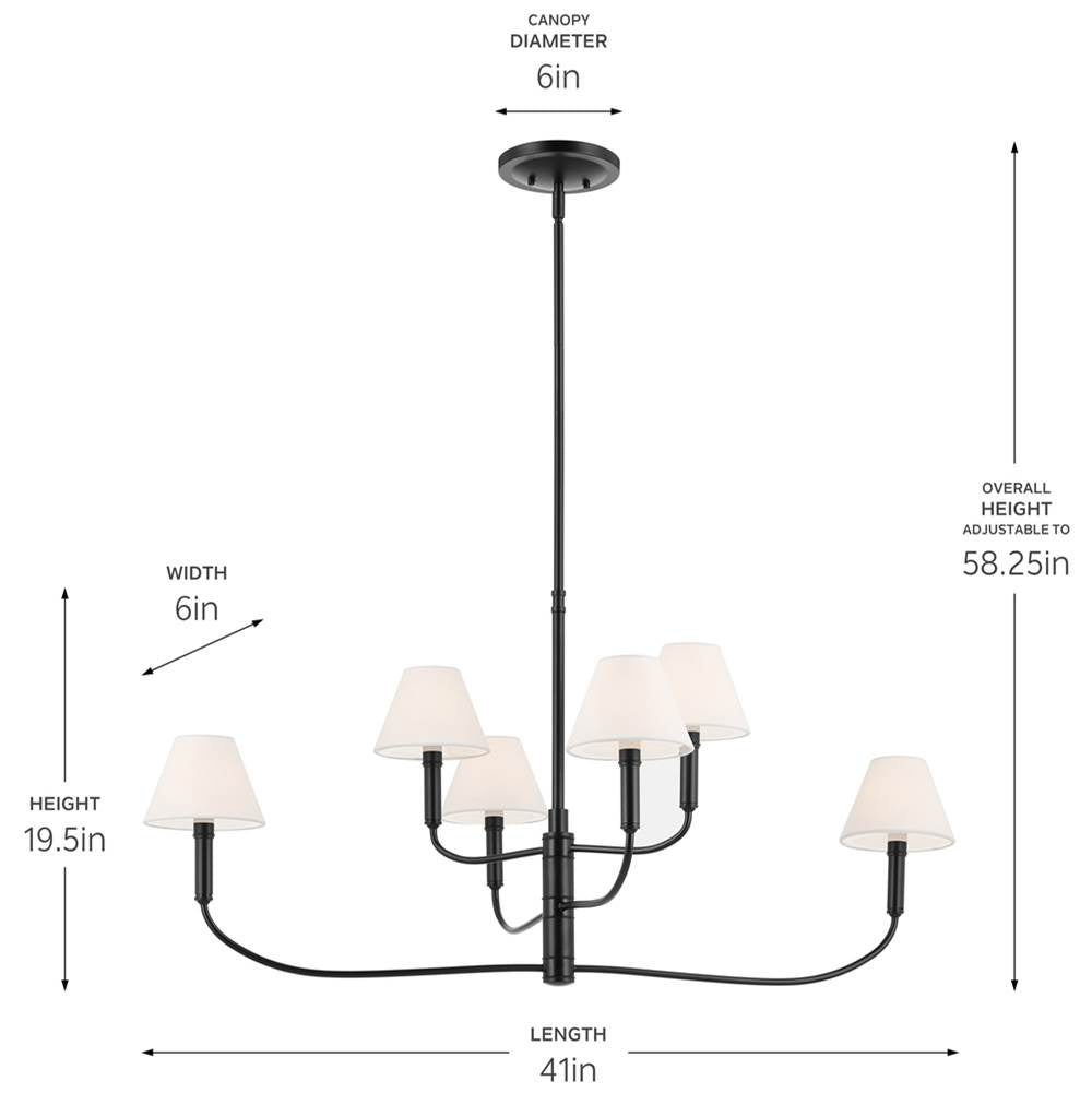 Kichler Lighting 52767BK Black Chandelier Large Multi Tier 6lt Image 2