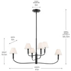 Kichler Lighting 52767BK Black Chandelier Large Multi Tier 6lt Image 2