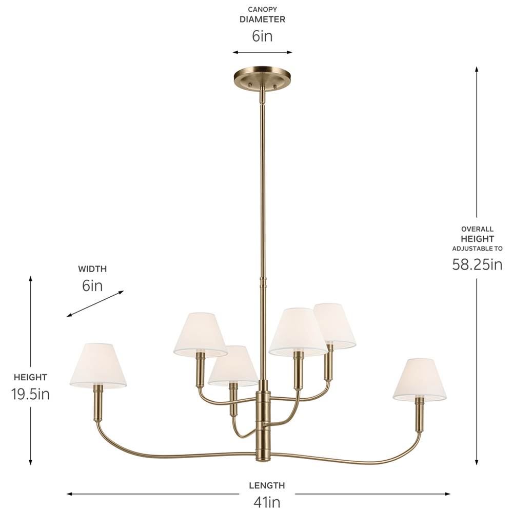 Kichler Lighting 52767CPZ Champagne Bronze Chandelier Large Multi Tier 6lt Image 2