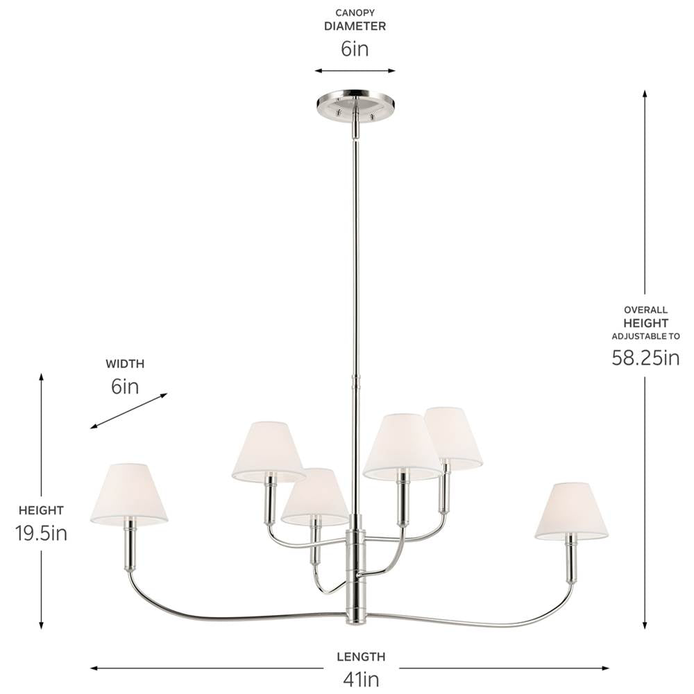 Kichler Lighting 52767PN Polished Nickel Chandelier Large Multi Tier 6lt Image 2