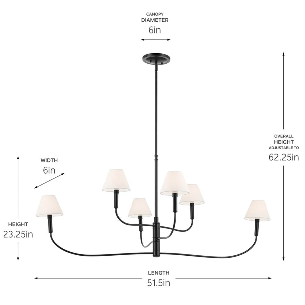 Kichler Lighting 52768BK Black Chandelier Extra Large Multi Tier 6lt Image 2