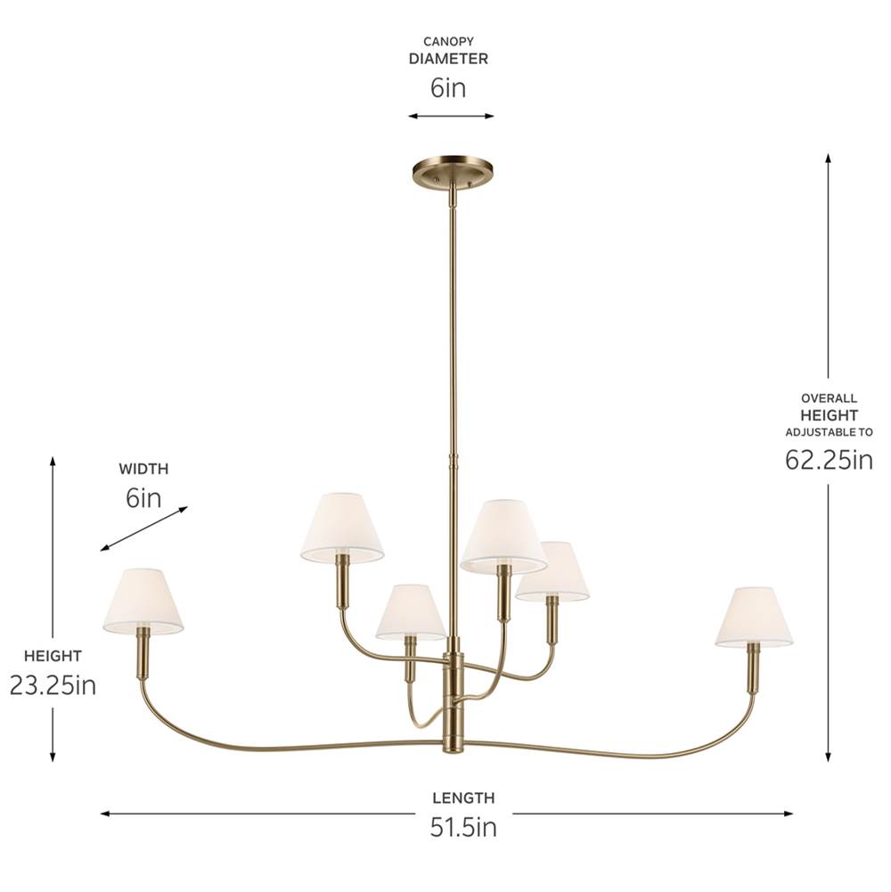Kichler Lighting 52768CPZ Champagne Bronze Chandelier Extra Large Multi Tier 6lt Image 2