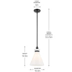 Kichler Lighting 52774BK Black Pendant Medium 1lt Image 2