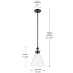 Kichler Lighting 52774BKCLR Black Pendant Medium 1lt Image 2