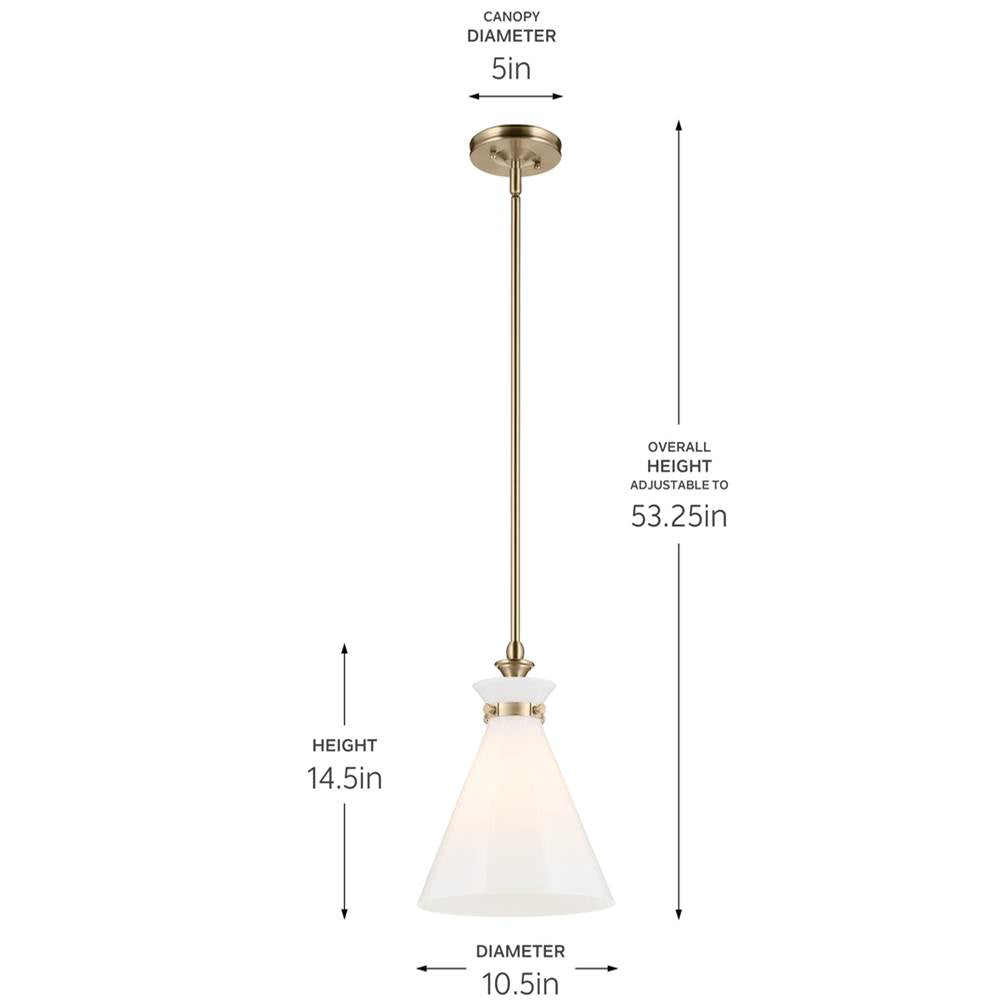 Kichler Lighting 52774CPZ Champagne Bronze Pendant Medium 1lt Image 2