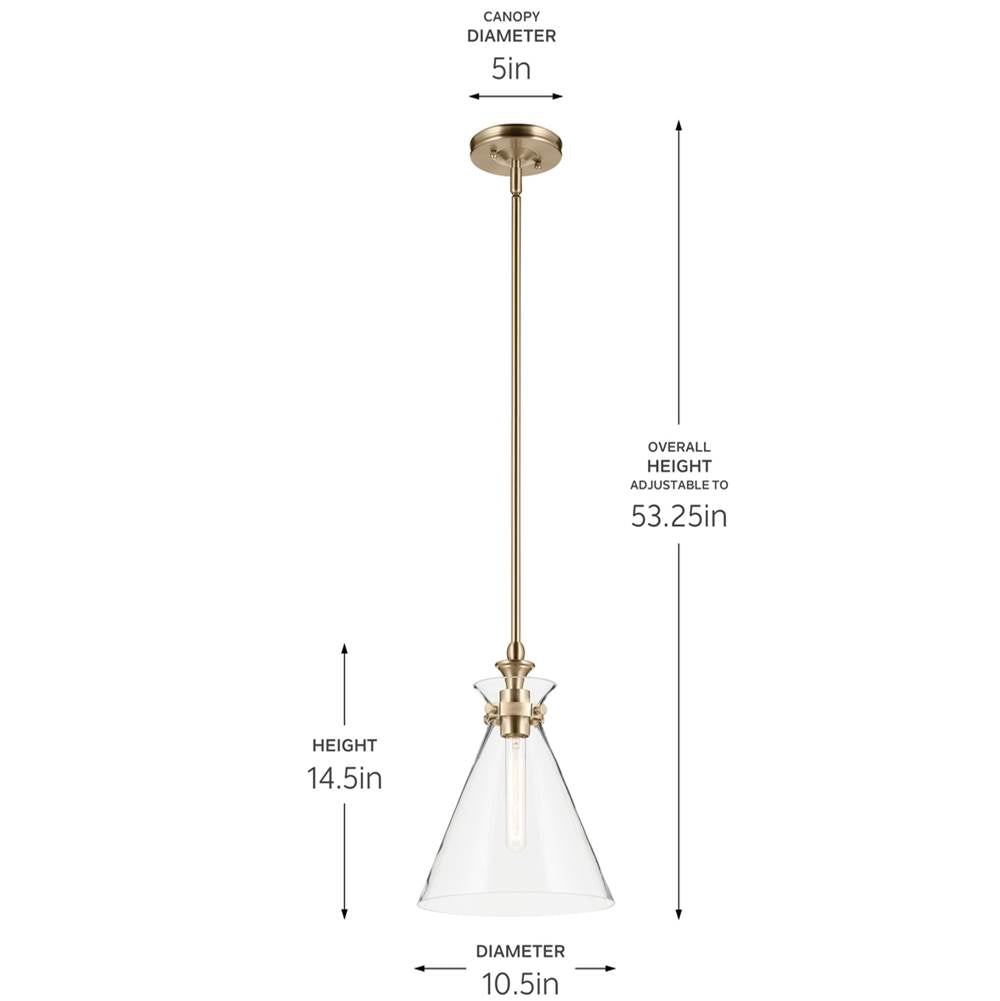 Kichler Lighting 52774CPZCLR Champagne Bronze Pendant Medium 1lt Image 2