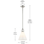 Kichler Lighting 52774PN Polished Nickel Pendant Medium 1lt Image 2