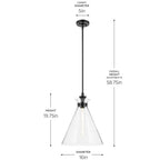 Kichler Lighting 52775BKCLR Black Pendant Medium 1lt Image 2