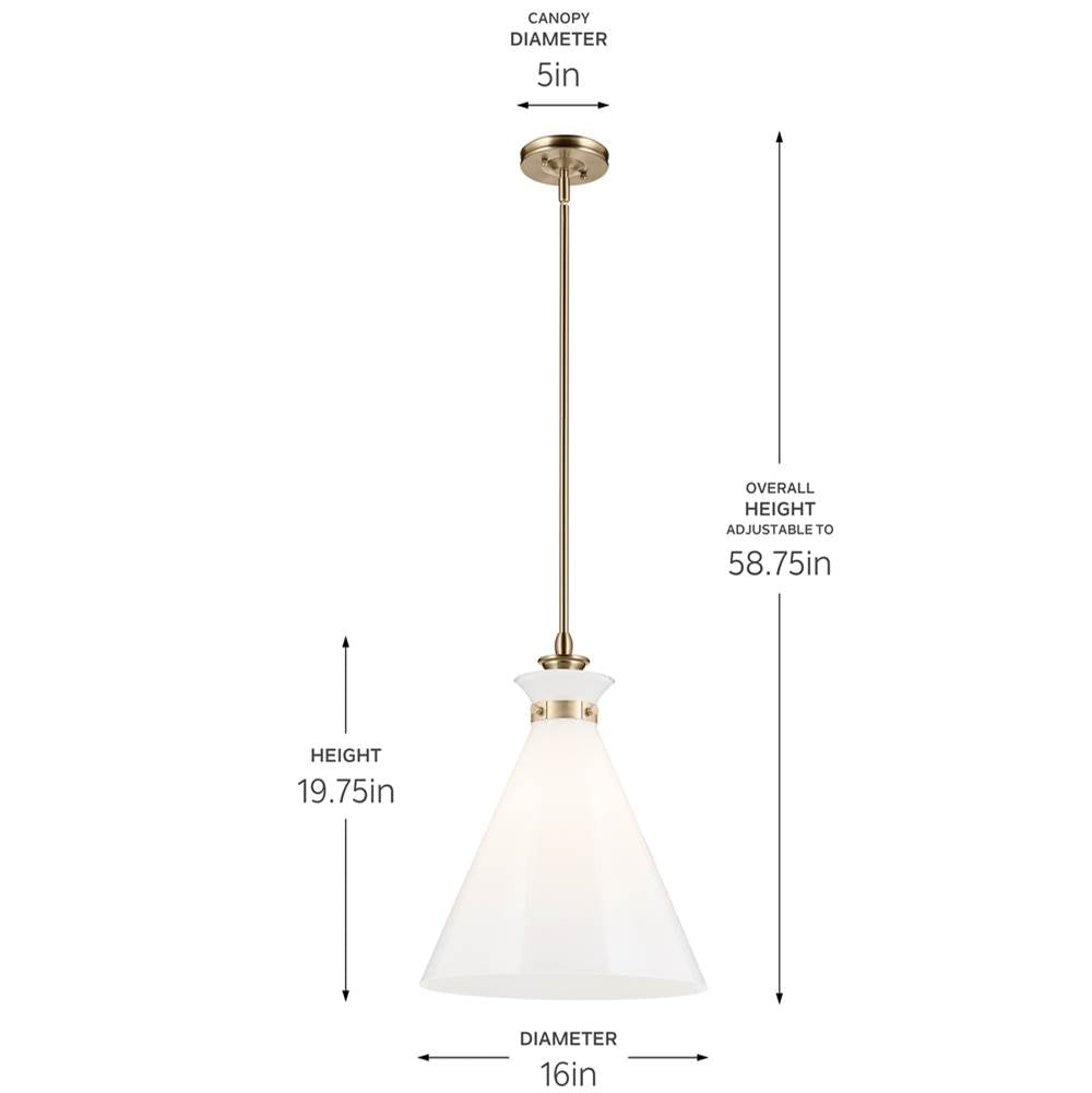 Kichler Lighting 52775CPZ Champagne Bronze Pendant Medium 1lt Image 2
