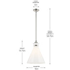 Kichler Lighting 52775PN Polished Nickel Pendant Medium 1lt Image 2