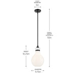 Kichler Lighting 52776BK Black Pendant Medium 1lt Image 2
