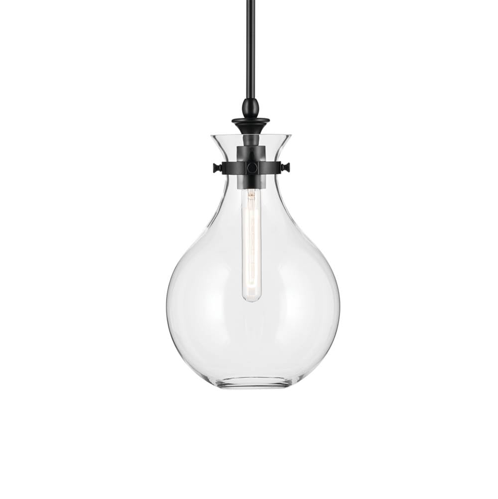 Kichler Lighting 52776BKCLR Black Pendant Medium 1lt Image 1