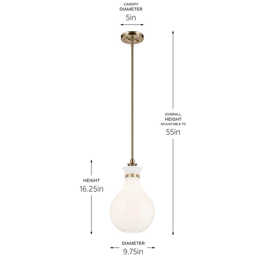 Kichler Lighting 52776CPZ Champagne Bronze Pendant Medium 1lt Image 2