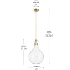 Kichler Lighting 52777CPZCLR Champagne Bronze Pendant Medium 1lt Image 2