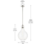 Kichler Lighting 52777PNCLR Polished Nickel Pendant Medium 1lt Image 2